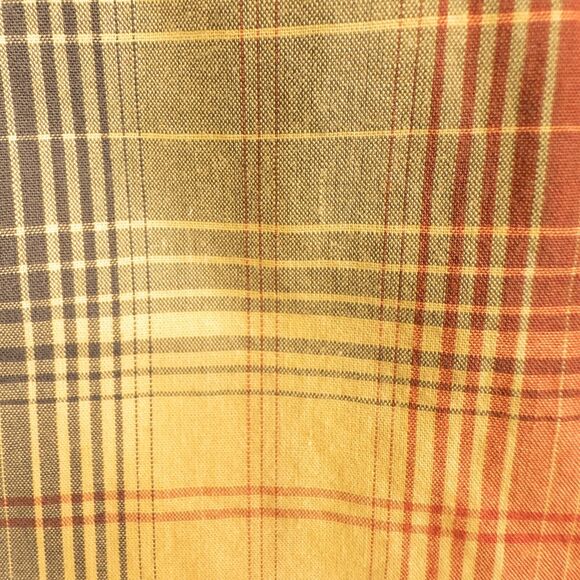 LL Bean Otter Cliff Shirt Mens Large Plaid Orange Yellow Zip Pocket Cotton Poly - Picture 13 of 16